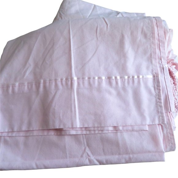 Vintage WestPoint Stevens Twin Sheets 1 Fitted 1 Flat Pink Barbie core USA Made - Picture 3 of 6
